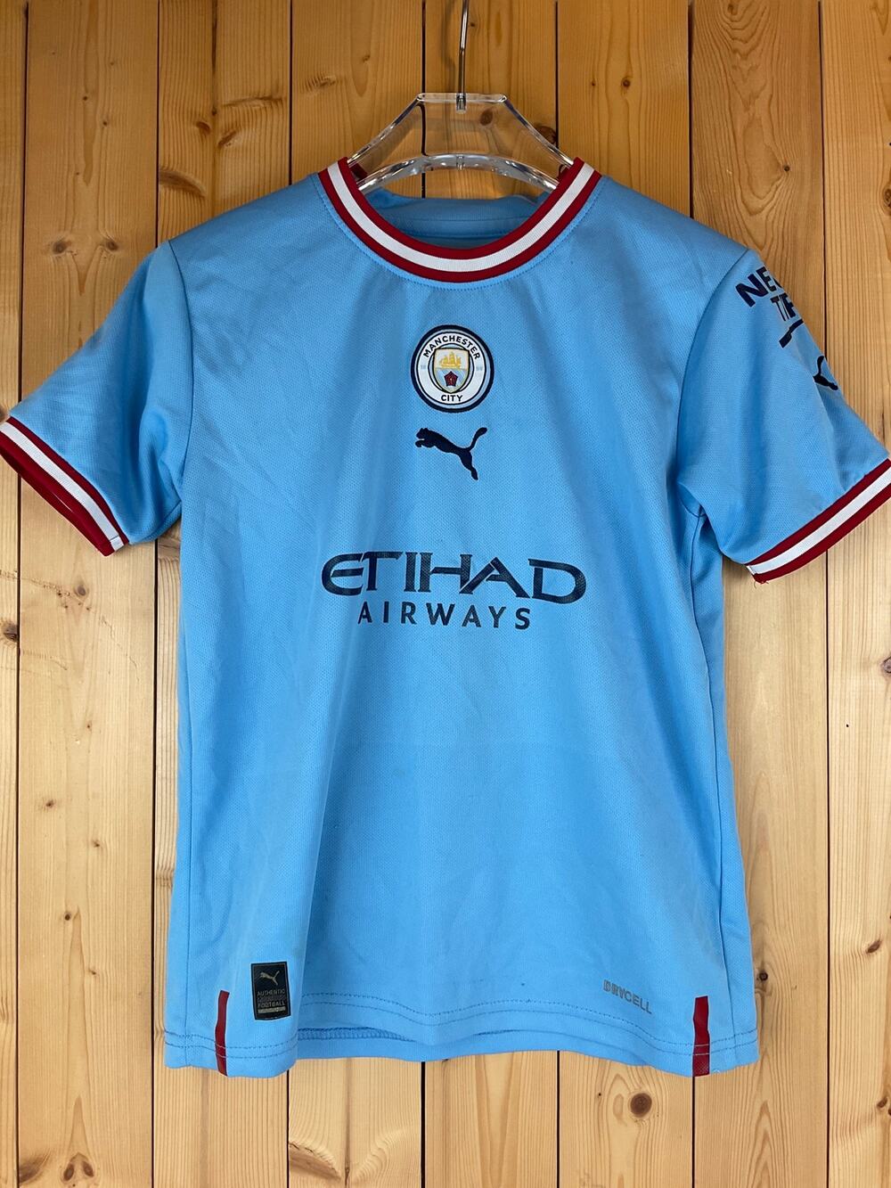 Puma Manchester City Erling Haaland #9 Soccer Jersey, Blue - *EST* Size Youth L